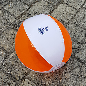 Ce ballon gonflable est personnalisé avec une impression une couleur.